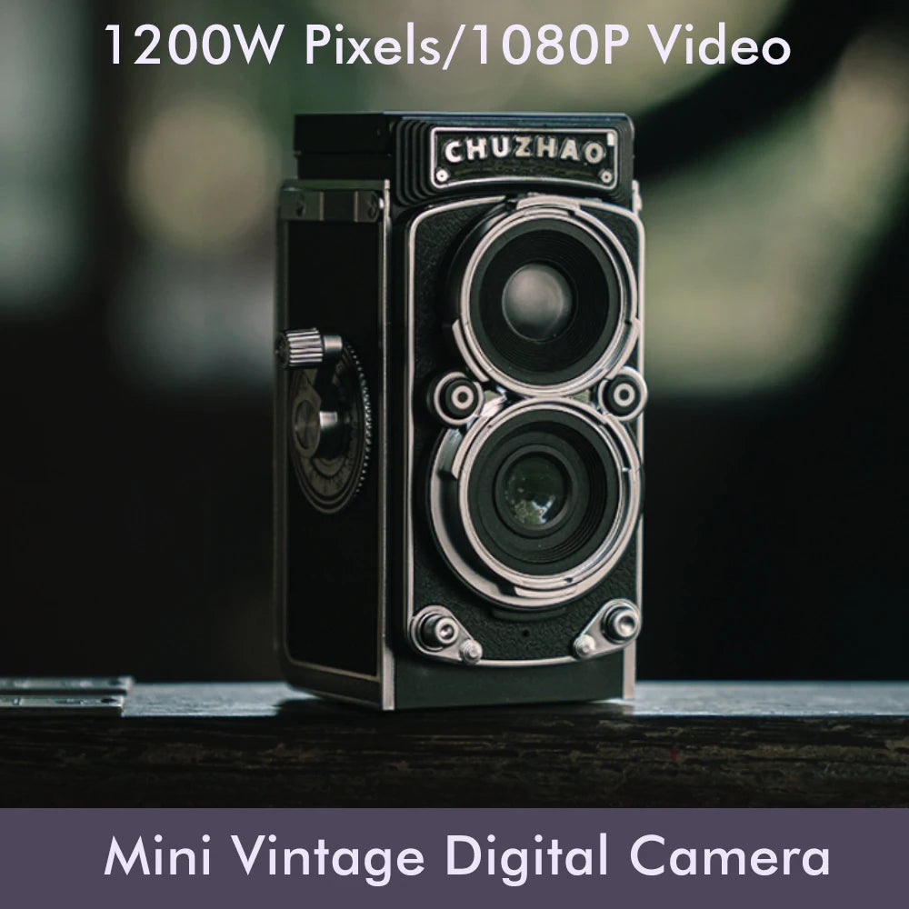 CHUZHAO Mini Retro Digital Camera with 1.54Inch Screen 1080P Video 12MP Photos Compact Vintage Portable for Birthday Gift